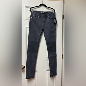BLK DNM NYC Women's Charcoal Grey Skinny Jeans, moto style. NWT.